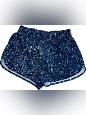 Athletic Works Navy and White Striped Sprint Shorts